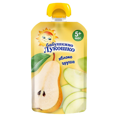 Пюре Яблоко Груша 90 г с 5 месяцев Бабушкино Лукошко 1